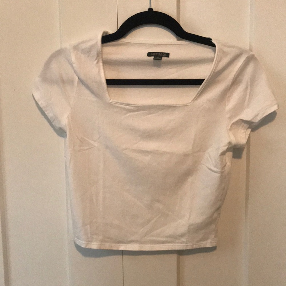 Wild fable white square neck crop top sz M